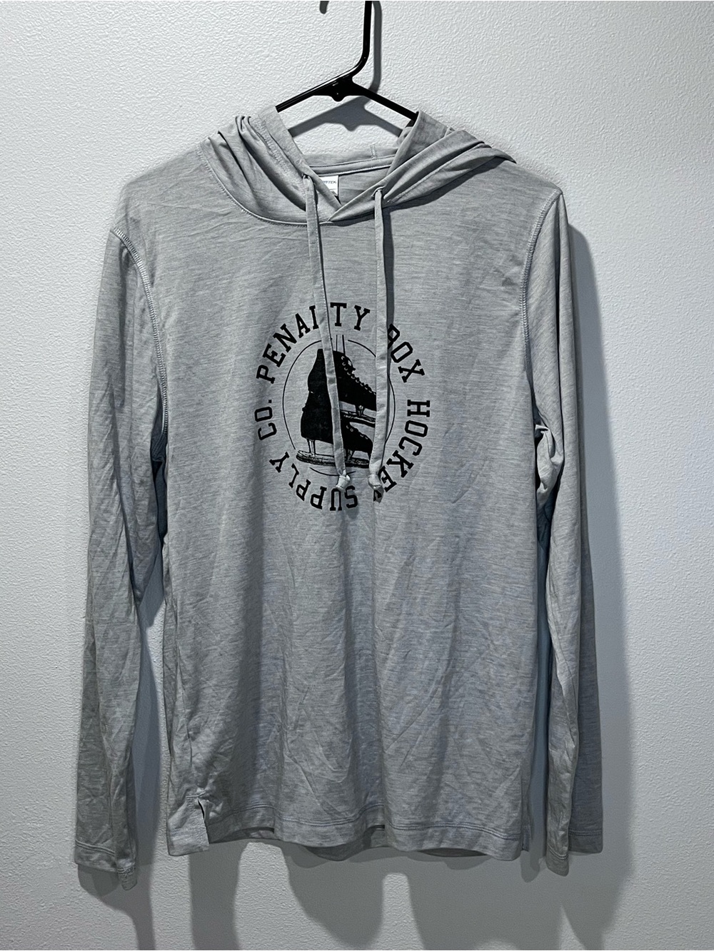 Sport-Tek Light Gray Hooded Long-Sleeve Tee with Graphic